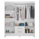 Ver imagem 4 de Guarda Roupa Casal 6 Portas 2 Gavetas 1,53m Branco Panamá Moval