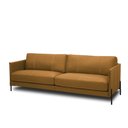 Ver imagem 2 de Sofá Decorativo Karine 3 Lugares Sala de Estar 240cm Pés em Aço Couro Caramelo G88 - Gran Belo