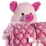 Manta e Bichinho Pelúcia Bouton Baby Sweet Pig Microfibra Rosa - 3