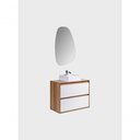 Ver imagem 5 de Gabinete para Banheiro com Cuba e Espelheira Organica 80cm Mdf Freijo com Branco Dubai - On Móveis
