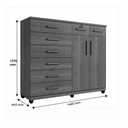 Ver imagem 4 de Cômoda 8 Gavetas 2 Portas New Triunfo Benetil Móveis - Imbuia