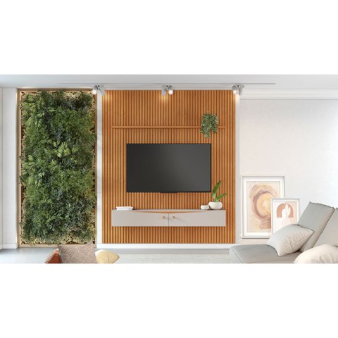 Painel Riso Candian 240x207cm com Nicho Jcm Movelaria