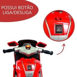 Mini Moto Eletrica 6v Vermelho - Importway - 6