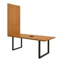 Ver imagem 2 de Conjunto Mesa de Reunião 200cm com Painel de TV MDF Freijó e Preto