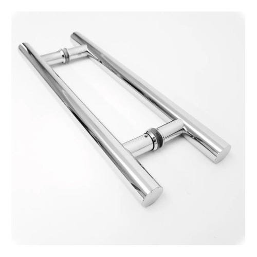 Puxador Porta Pivotante Madeira/vidro Alumínio Tubular 40cm - 1