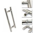 Ver imagem 3 de Puxador Porta Pivotante Madeira/vidro Alumínio Tubular 40cm