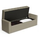 Ver imagem 7 de Calçadeira Báu Casal Padrão Atena 140cm Capitonê Veludo Bege - Desk Design