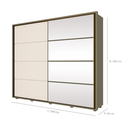 Ver imagem 3 de Guarda-Roupa Casal Cavic 100%MDF 2 Portas Deslizantes 6 Gavetas Duna/Off White Henn