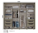 Ver imagem 4 de Guarda-Roupa Casal Cavic 100%MDF 2 Portas Deslizantes 6 Gavetas Duna/Off White Henn