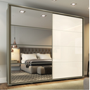 Ver imagem 1 de Guarda-Roupa Casal Cavic 100%MDF 2 Portas Deslizantes 6 Gavetas Duna/Off White Henn