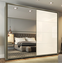 Ver imagem 1 de Guarda-Roupa Casal Cavic 100%MDF 2 Portas Deslizantes 6 Gavetas Duna/Off White Henn