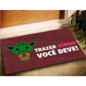 Tapete Capacho Trazer Vinho Você Deve 60x40 Mestre Yoda Casa