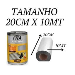 Manta Asfáltica Auto Adesivo Aluminio Vedacit 20cm X 10m - 2