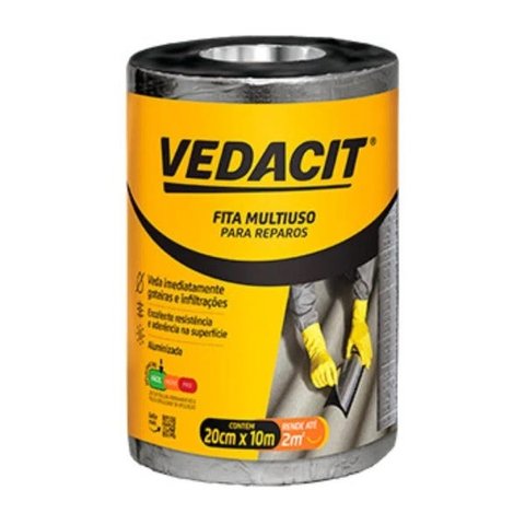 Manta Asfáltica Auto Adesivo Aluminio Vedacit 20cm X 10m