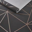 Ver imagem 2 de PAPEL DE PAREDE IMPORTADO GEOMETRICO CINZA ESCURO C/ COBRE