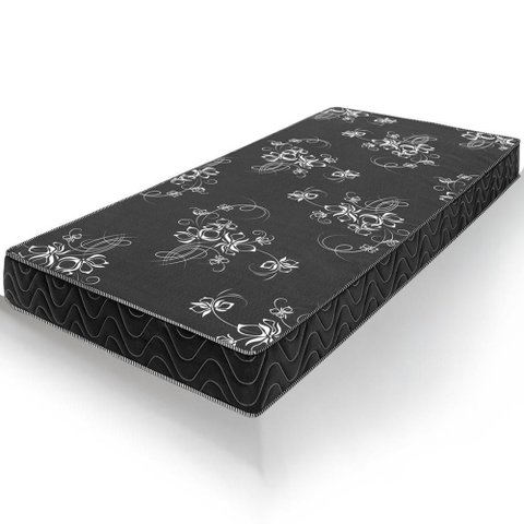 Colchão Solteiro Andes Liso Preto Espuma D20 78x188x12cm