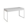 Escrivaninha Home Office Estilo Industrial Branca 137X53Cm Ferro Branco Com 1 Poltrona Branca - 5
