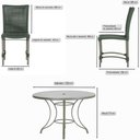Ver imagem 2 de Mesa Ascoli 120 Cm com 6 Cadeiras Cannes de Alumínio, Pintura Fendi e Trama Tela de Corda Náutica