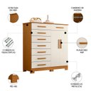 Ver imagem 3 de Cômoda para Quarto 2 Portas 125cm Verona Off/cinamomo - Albatroz