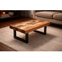 Ver imagem 6 de Mesa de Centro Retangular em Madeira com Base em Metal