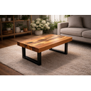 Ver mais imagens de Mesa de Centro Retangular em Madeira com Base em Metal