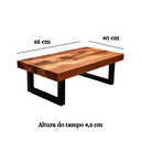 Ver imagem 4 de Mesa de Centro Retangular em Madeira com Base em Metal