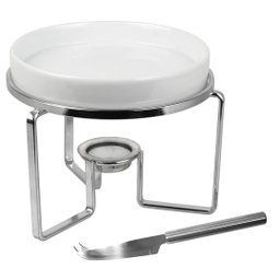 Rechaud para Queijo Brie em Cerâmica com Faca em Aço Inox D16xa11,5cm Fracalanza - 1