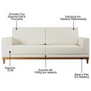 Ver imagem 4 de Sofá Kayrós 180cm 3 Lugares D05 Linho Cru - Mpozenato