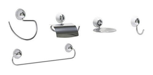 Kit Acessórios Banheiro em Aluminio e Abs 5 Peças Certa - 2