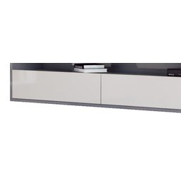 Rack Suspenso para TV Life 1.36 Off White com Cinza - MóveisAqui - 3