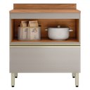 Ver imagem 2 de Balcão de Cozinha 80,2 Cm Proença 1 Porta 1 Gaveta 100% Mdf Nogueira/nude - Demóbile