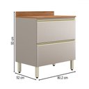 Ver imagem 3 de Balcão de Cozinha 80,2 Cm Proença 1 Porta 1 Gaveta 100% Mdf Nogueira/nude - Demóbile