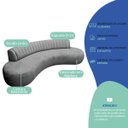 Ver imagem 3 de Divã Recamier Celeste Curvo Sala Estar Luxo 180cm Linho