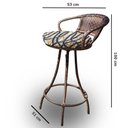 Ver imagem 2 de Banqueta Giratória Alta Área Externa Almofadada em Fibra Sintética - Tecido Corda Náutica