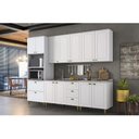 Ver imagem 7 de Módulo Cozinha Henn Americana Paneleiro 2 Portas e 2 Gavetas (2 Fornos) Branco