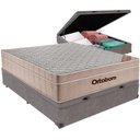 Ver imagem 1 de Cama Box Baú Cinza e Colchão Airtech Springpocket Molas Ensacadas Casal Ortobom