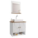 Ver imagem 1 de Gabinete Banheiro Deli Cuba Torino Bco Torneira Dl08 Val Abs Branco/carrara/nature