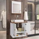 Ver imagem 5 de Gabinete Banheiro Deli Cuba Torino Bco Torneira Dl08 Val Abs Branco/carrara/nature
