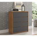 Ver imagem 5 de Conjunto Guarda-Roupa Atore e Cômoda Atria Amendola Grafito Demartez