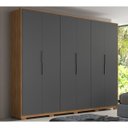 Ver imagem 2 de Guarda-Roupa Casal 6 Portas com Pés Atrice Amendola Grafito Demartez