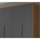 Ver imagem 7 de Guarda-Roupa Casal 6 Portas com Pés Atrice Amendola Grafito Demartez