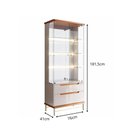 Ver imagem 3 de Cristaleira Adhalia Decorativa com Espelho, Iluminação Led, Vidro 4mm, Gavetas Telescópicas Mdf