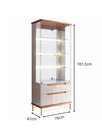 Ver imagem 3 de Cristaleira Adhalia Decorativa com Espelho, Iluminação Led, Vidro 4mm, Gavetas Telescópicas Mdf