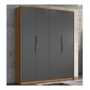 Ver imagem 1 de Guarda-Roupa Casal 4 Portas Atore Amendola Grafito Demartez