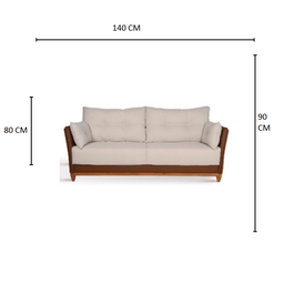 Sofá Living 2 Lugares Londres Suede Bege Com Nozes - 5