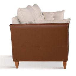 Sofá Living 2 Lugares Londres Suede Bege Com Nozes - 4