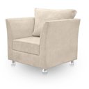 Ver imagem 3 de Poltrona Cadeira Decorativa para Sala e Quarto Lisboa Suede Bege