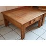 Mesa de Centro Rústica 0,80 x 0,80 com 1 Gaveta em Madeira de Demolição (Peroba Rosa) - 10046 - 1