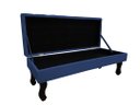 Ver imagem 2 de Recamier Baú Luis Xv Capitonê Retrô 100 cm Suede Azul Marinho Ms Decor