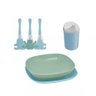 Prato Copo e Talher Infantil Protetor Plastico Azul Jogo Kids - 1